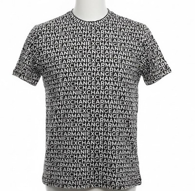 Armani Exchange Cotton Regular Fit  T shirt Navy All Over Logo White Lettering