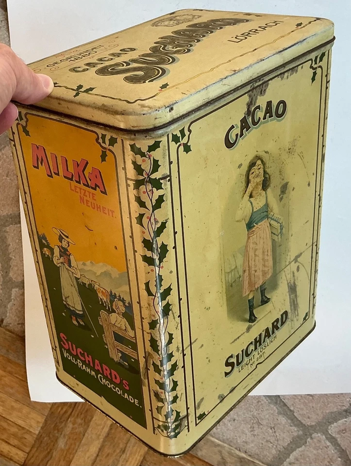 BOÎTE PUBLICITAIRE CACAO SUCHARD GEGRUNDET 1880 LORRACH LEICHT LOSLICH 29 CM - Photo 1/4