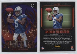2023 Panini Phoenix Fired Up Purple /99 Anthony Richardson #FU-6 Rookie RC