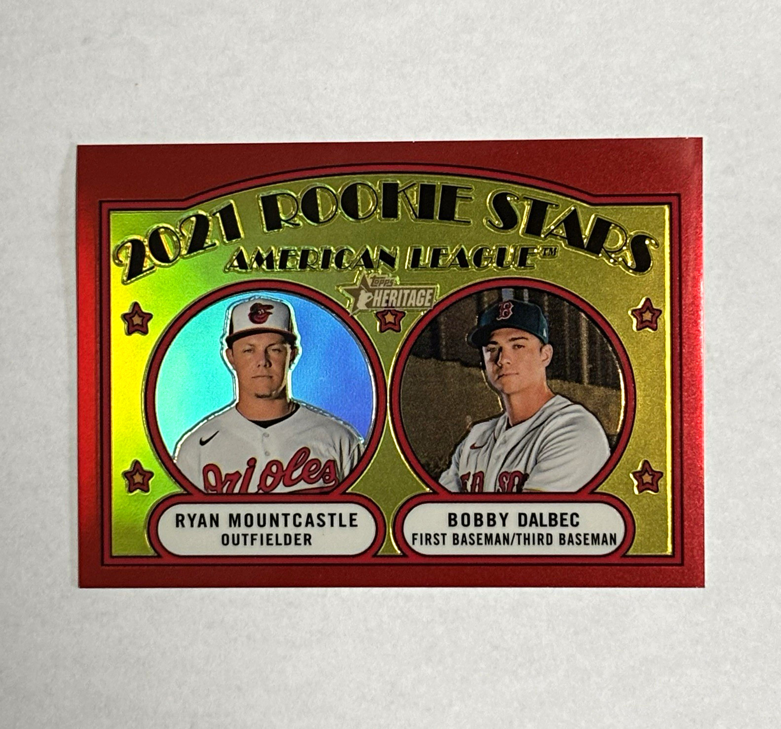 Topps Heritage 2021 Mountcastle Dalbec #185 Chrome Red Refractor 054/372