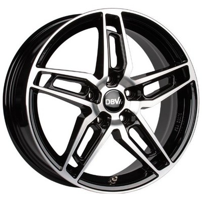 4x Alufelgen DBV 5DS 005 schwarz glÃ¤nzend, front poliert 8x18 ET40 LK5 108 18 Z