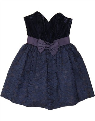 BY CHOICE Damen Trägerloses Kleid UK 12 Medium Marineblau Blumen Viskose NP08