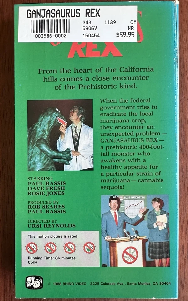 1988 GANJASAURUS REX VHS Cannabis Marijuana High Times - Image 2 of 4