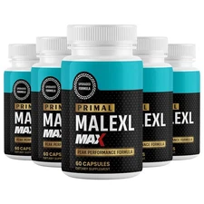(5 Pack) Primal MaleXL Max Performance & Drive Pills for Male Support 60ct