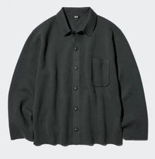 UNIQLO UNISEX Wear Milano Ribbed Shirt Collar Cardigan Jacket 4-color XS-4XL