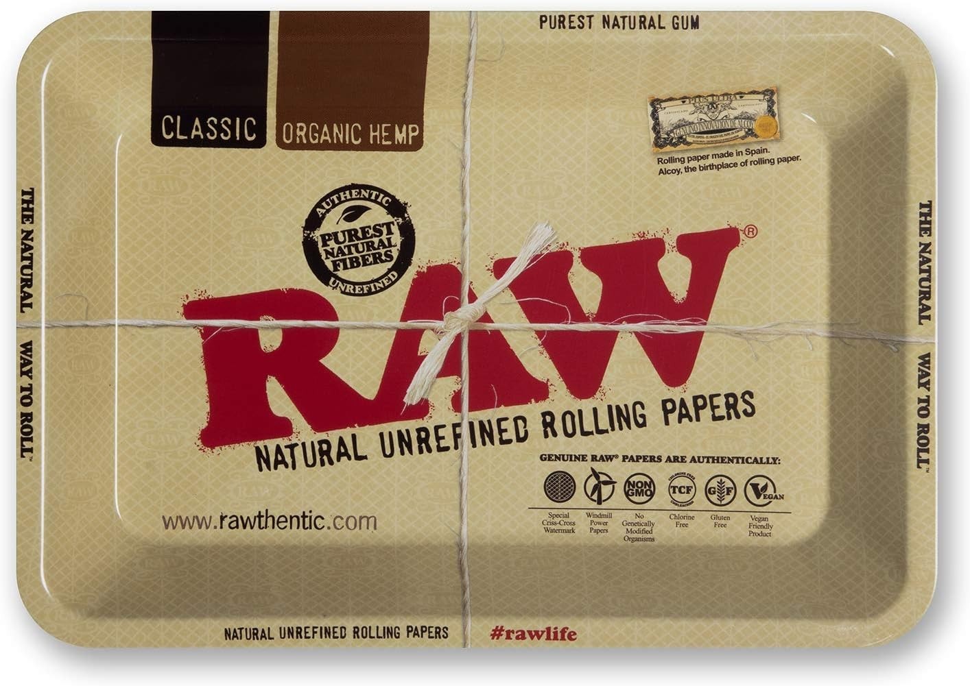 RAW Phoenix Windproof Poker Lighter + RAW Classic Mini Rolling Tray | 7x5 Metal
