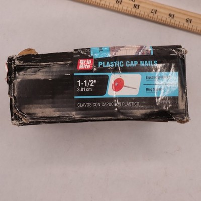 1-1/2 in. x 12-Gauge Electrogalvanized Plastic Round Cap Roofing Nails 1 lb. Box