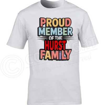 HURST stolzes Mitglied Familie Herren T-Shirt Geburtstag Wiedersehen Geschenk Weihnachten