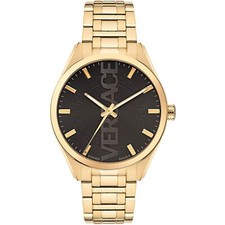 Versace VE3H00622 V-Vertical black gold Stainless Steel Men's Watch NEW