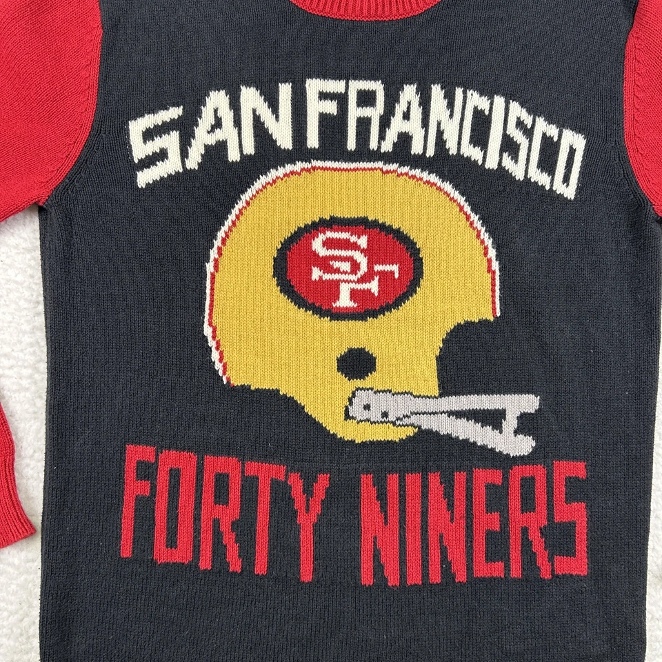 Suéter retro de comida chatarra de los San Francisco 49ers para hombre pequeño fútbol americano NFL cuello redondo Foto 2 de 4