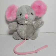 Vintage Russ Berrie Bitzi Mouse 1977 Stuffed Animal Plush Toy Soft Gray Pink 6"
