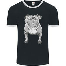 American Bully Striking a Pose Dog Mens Ringer T-Shirt FotL