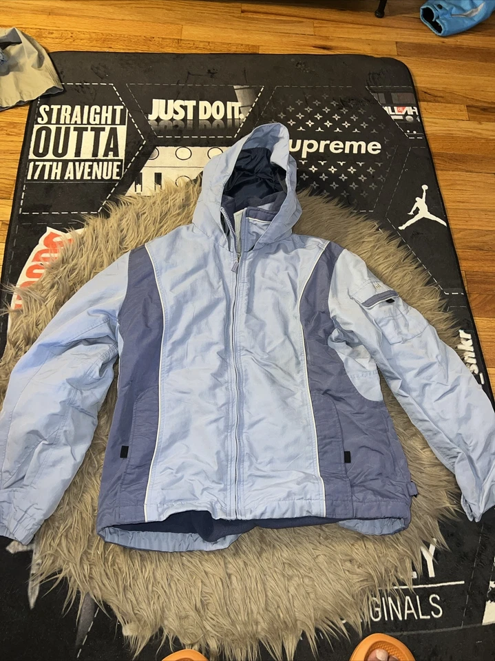 Chaqueta de esquí L.e.i para mujer de dos tonos con bolsillos de lana cremallera completa con capucha talla grande Foto 2 de 4