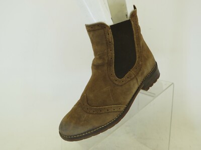 Remonte Brown Suede Zip Ankle Fashion Boots Bootie Size 37 EUR