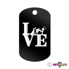 Love Jack Russel Terrier Engraved Keychain GI Tag dog park profile jrt parson v2