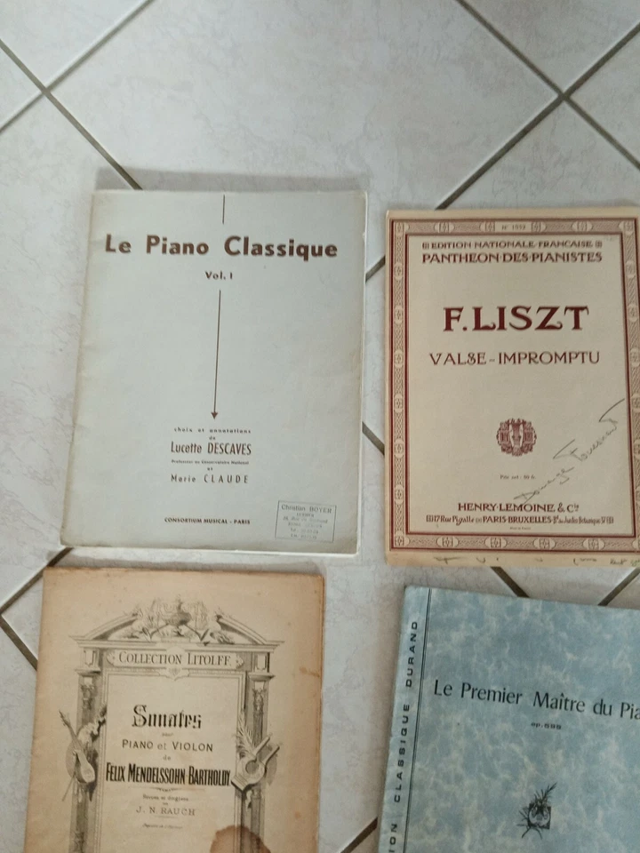 Joli LOT 9 PARTITIONS anciennes PIANO CHANTS MUSIQUE ORGUE VIOLON FLUTE VALSE.. - Photo 2/4