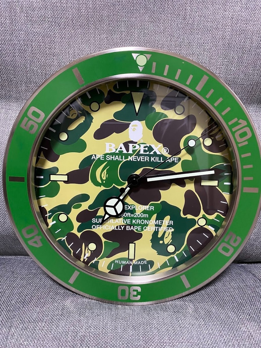 インテリア時計 A BATHING APE ABC CAMO BAPEX WALL CLOCK A Bathing Ape ABC Camo Bapex Wall Clock green