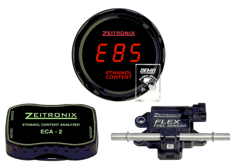 Zeitronix Ethanol E85 Content Analyzer ECA-2 Kit mit Flex Fuel Sensor (rot)