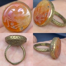 Very Unique Ancient Roman Intaglio Agate Rare Ring