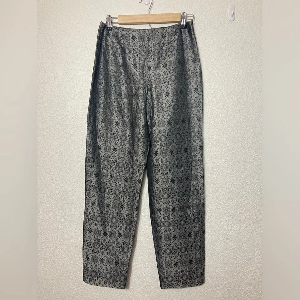 Pantalón de vestir Ann Taylor 100% seda estampado gris talla 4