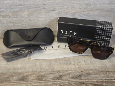 Diff Eyewear KATARINA Cat Eye Espresso Tortoise Brown Sunglasses RV $112 NIB