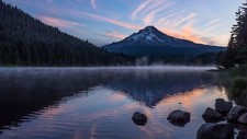 Landscape dark mountains reflection water nature low Custom Gaming Mat Desk