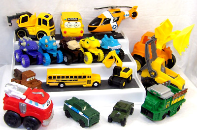 Wow! Toy Vehicle Lot Of 17  Tractors! Trucks! School Buses! Const. Equip.! Fire!