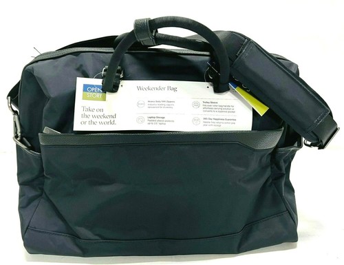 Nylon Duffel Bag, Pockets, Black 