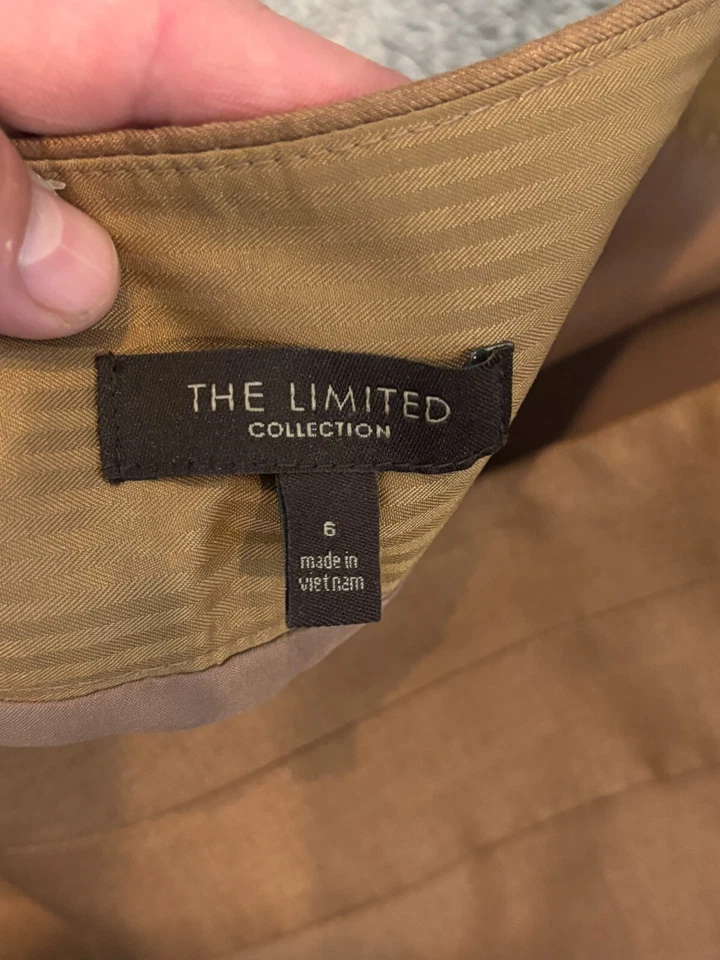 Falda lápiz The Limited Collection para mujer 6 marrón tostado midi forrada recta Foto 2 de 4