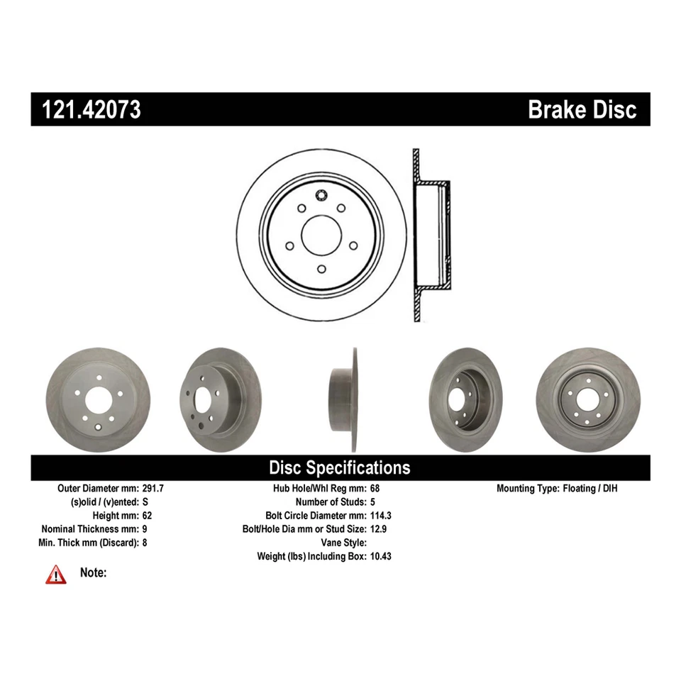 Rotor de freno de disco trasero estándar StopTech C-Tek para Nissan Altima, Renault Safrane Foto 3 de 4