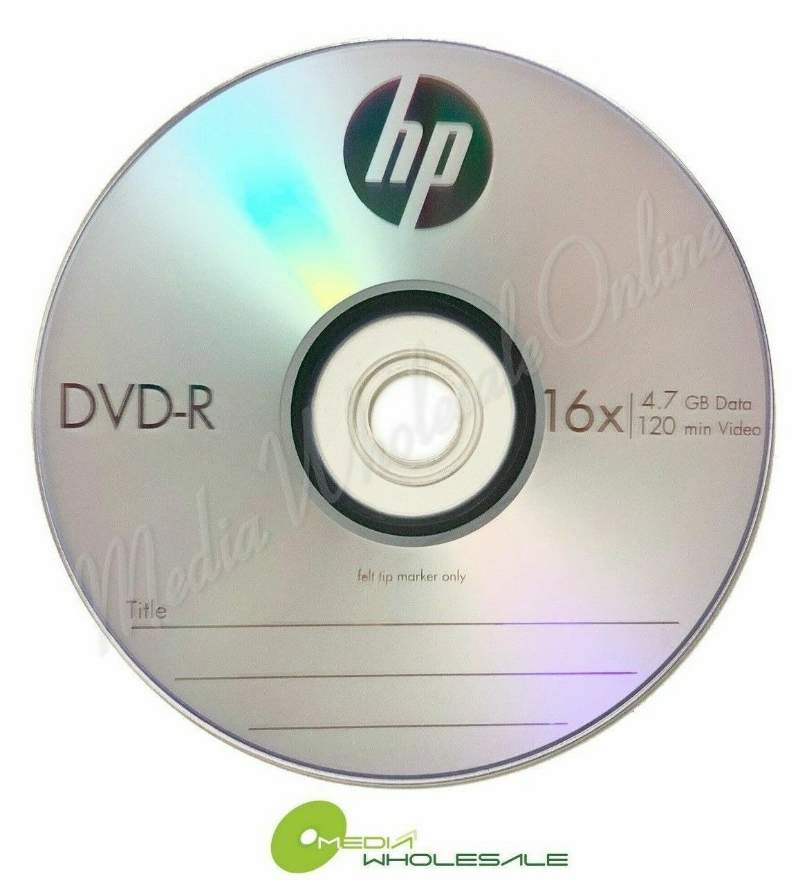 100-pack HP 16X Blank DVD DVD-R Branded Logo 4.7GB Media Disc 2x50pk