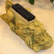 Cast Stone Cement Dragon Bootbrush Mud Scraper Outdoor Garden Statue