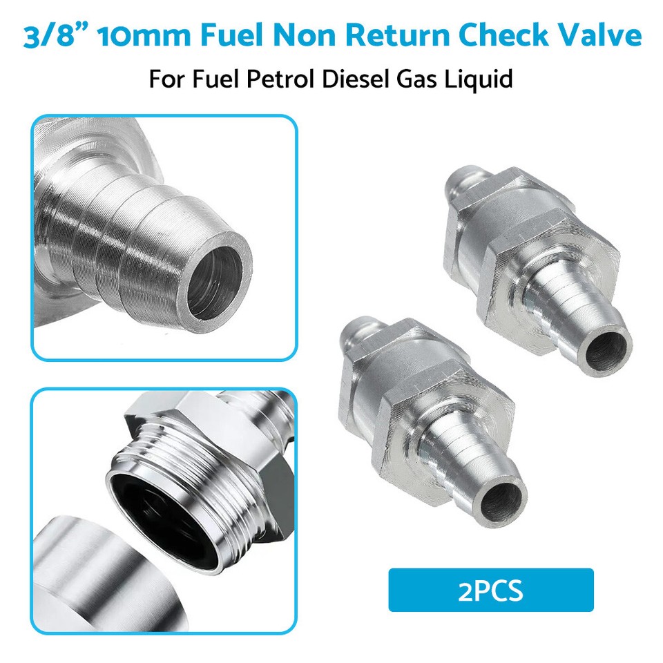 3/8" 10mm Aluminium Alloy Non-return One Way Check Valve Fuel Diesel Water | EBay