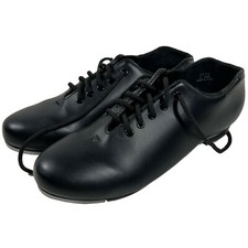 Star Tone Theatrical Tap Jazz Lace Up Shoes Black Unisex Heal Toe