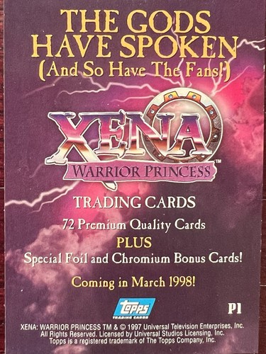 Xena Warrior Princess Promo Cards For Seasons 1&2 From San Diego Comic Con 1999 - Picture 4 of 4