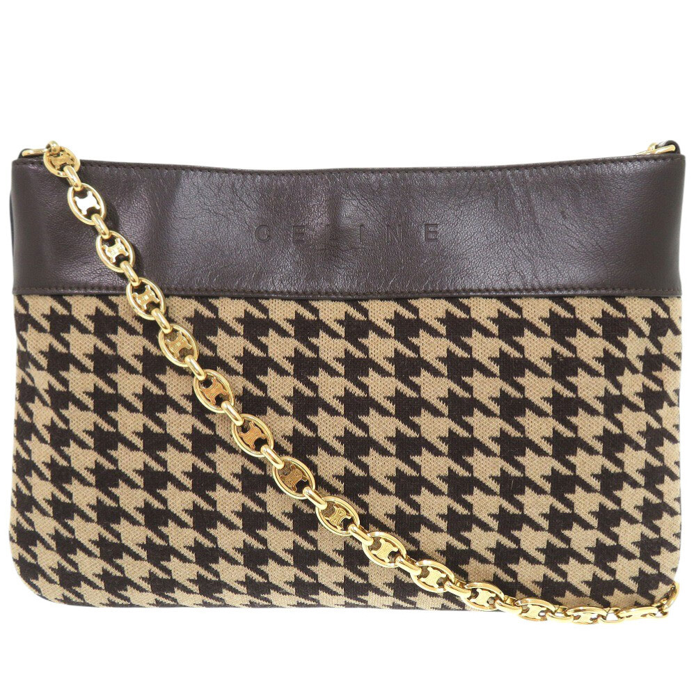 AUTHENTIC CELINE One Shoulder Bag Vintage Triomphe Chain 