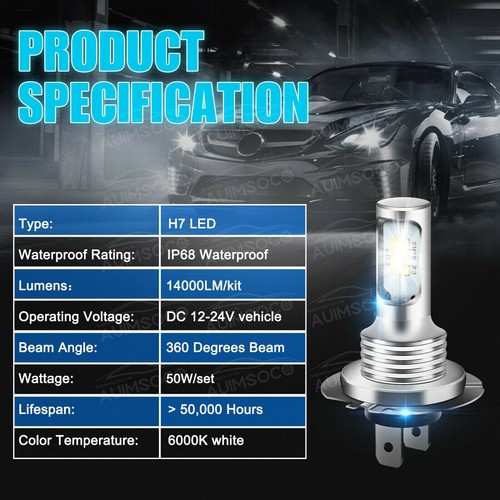 For Ford Fusion 2016 2015 2014 2013-2006 8000K LED Fog+Headlight Bulbs Kit 6pcs - Picture 19 of 24