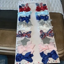 Capelli Patriotic Hair Bow Clip Collection Cute For Baby Or Small Dog 20 Pieces