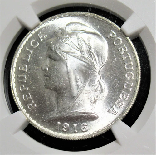 Portugal: Republic 50 Centavos 1916 MS64+ NGC.