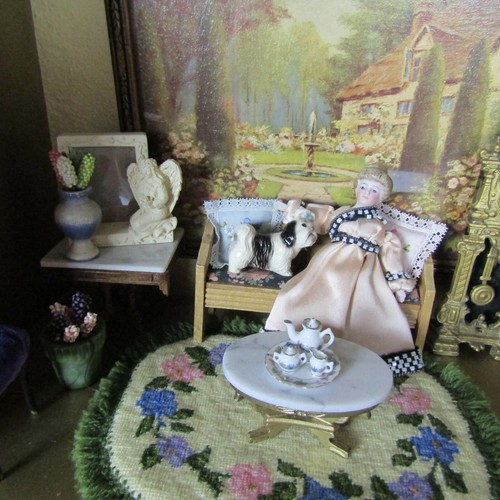 Antique Dollhouse EDWARDIAN 20s DOILY Tablecloth Handmade White Lace Dress Trim - Picture 9 of 12