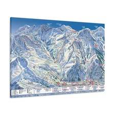 Alta UT Trail Map Canvas Poster Utah Ski Resort 48x32