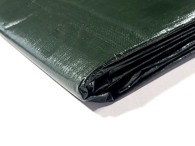10x10 Foot Heavy Duty Black Poly Tarp - 12 Mil Thick Waterproof Cover