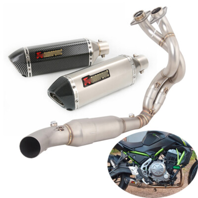 For Kawasaki Ninja 650 Z650 2023-2025 Full Exhaust System Front Pipe Muffler Tip