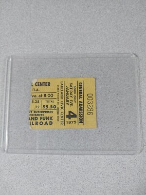 GRAND FUNK  w/ERIC BURDEN & the ANIMALS concert ticket 1.4.75 Lakeland FL.