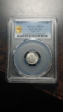 1904 (C) British India Silver 2 Annas Edward VII PCGS MS64 Brilliant        2772