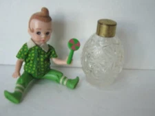 Glass Perfume Bottle Splash Style Starburst Pattern Empty Egg Ball