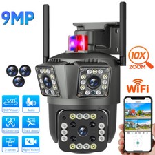 Dual Lens Security Camera Wireless 4K HD WiFi IP PTZ Home Outdoor CCTV IR Cam US