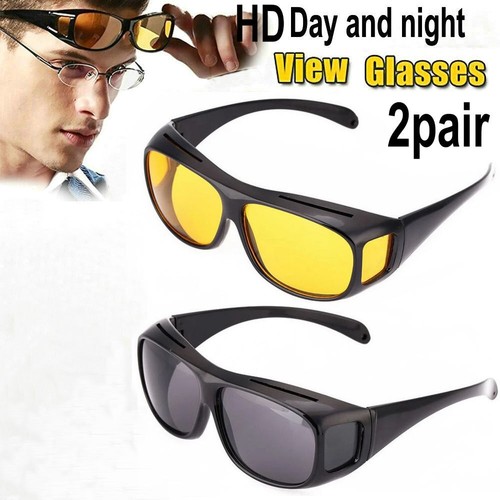 2 X HD Anti Glare Night Vision Driving Sunglasses HD Glasses UV protec