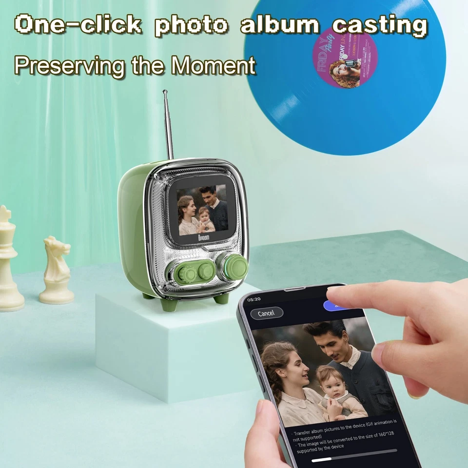 Mini Retro Bluetooth Speaker Portable Vintage - Image 4 of 4