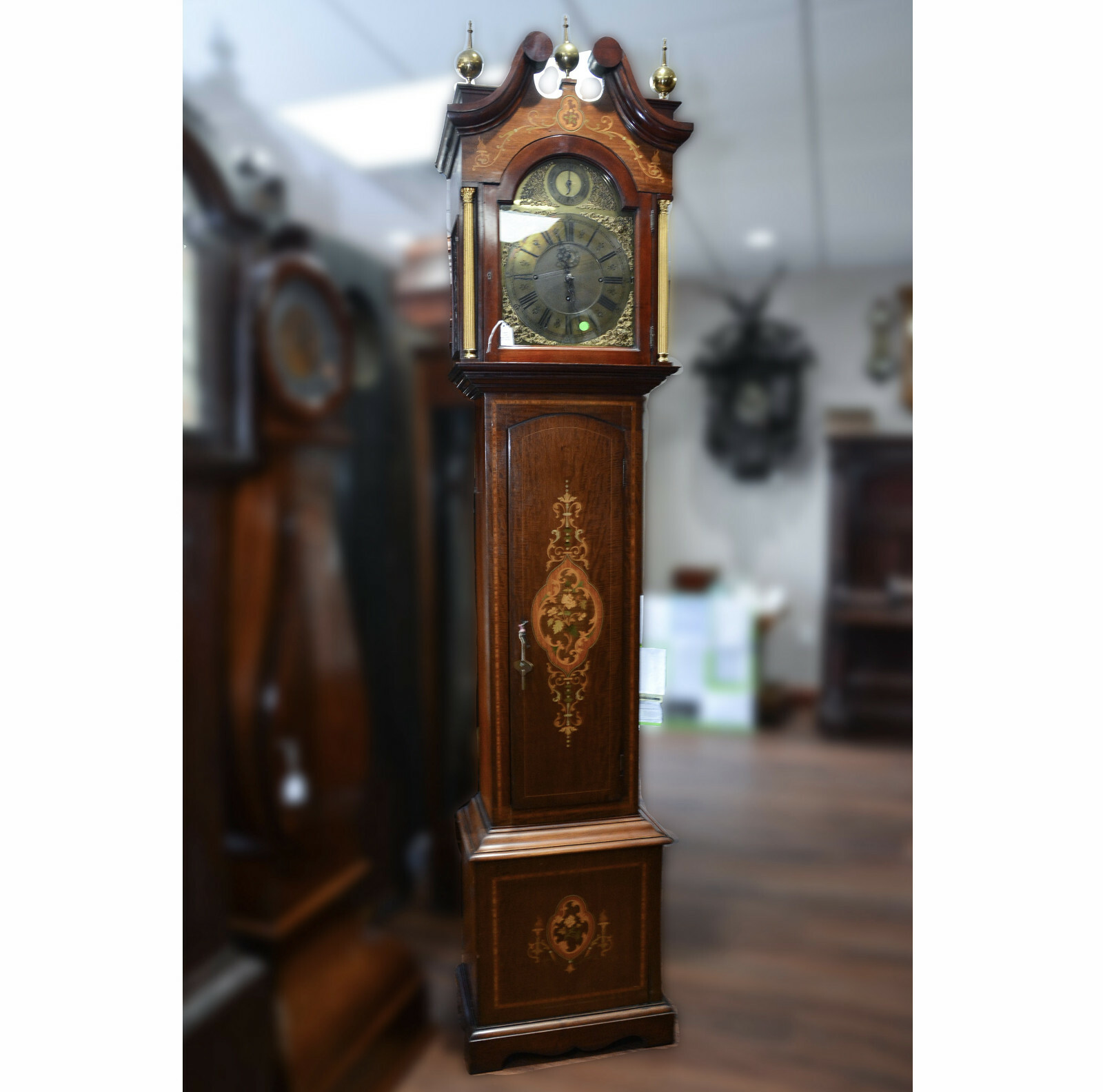 c013 English early 1900's Tall Case Grandfather Clock- Local Pickup Only